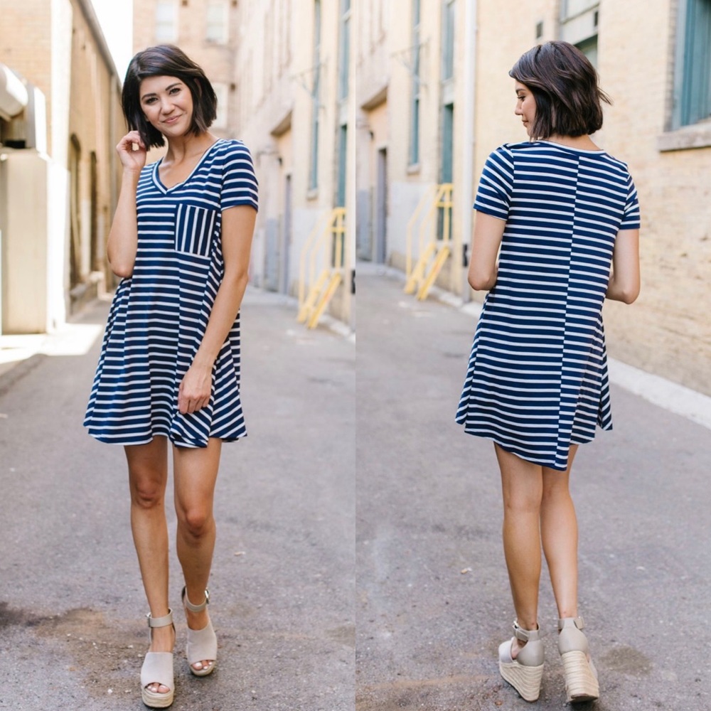 Sassy Striped T-Shirt Dress - Picture 4 of 6